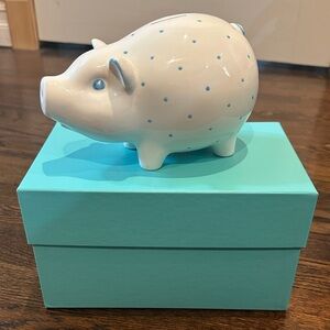 Tiffany & Co. Blue and White Piggy Bank